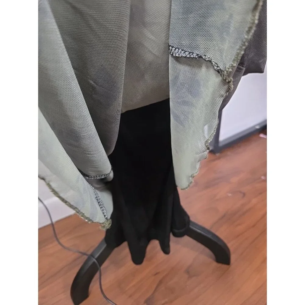 Romwe NWT Dress Fairycore Whims goth Green Black Mesh Cami Slip Small XL - Picture 3 of 8